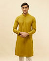 Moss Green Chikankari Jaal Patterned Kurta Set